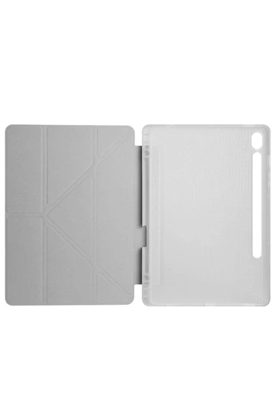 mastersonic Galaxy Tab S9 Kılıf Uyumlu MTSC Tri Folding Kalem Bölmeli Standlı Kılıf-Rose Gold - Resim 5