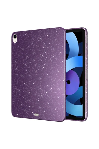 mastersonic iPad 11.Nesil 2025 Simli Parlak Görünümlü MTSC Tablet Koton Kılıf - Derin Mor - Resim 3