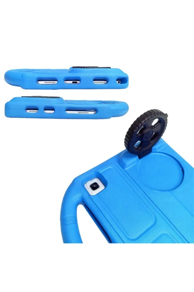 mastersonic Lenovo M10 Plus TB-X606F Uyumlu MTSC Wheel Car Tekerlek Standlı Tablet Eva Silikon Kılıf-Mor - Resim 6