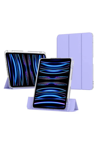 mastersonic iPad Air 11 2024 Kılıf Magnetik Ayrılabilen Airbagli MTSC Sliding Tablet Kılıfı - Lacivert - Resim 5