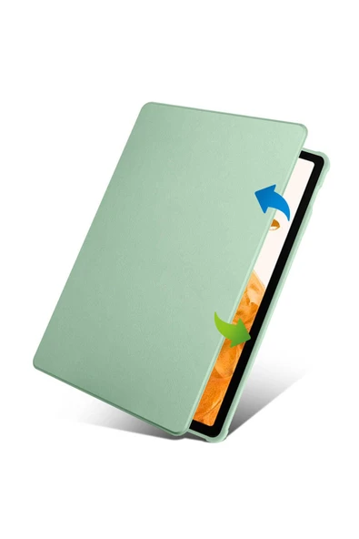 mastersonic Galaxy Tab S9 Plus Kılıf Uyumlu MTSC Termik Kalem Bölmeli Dönebilen Standlı Kılıf-Gri - Resim 5