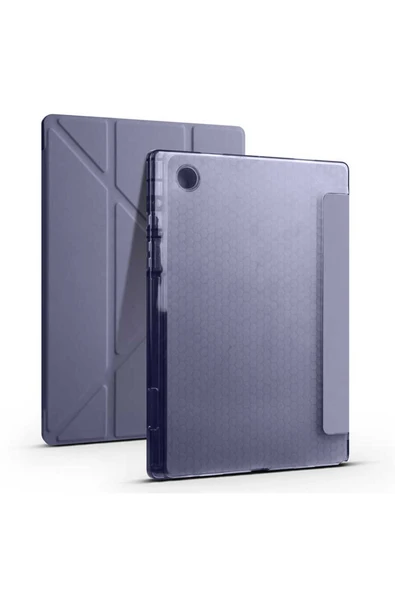 mastersonic Galaxy Tab A8 10.5 SM-X200 (2021) Kılıf Uyumlu MTSC Tri Folding Kalem Bölmeli Standlı Kılıf-Mor ürün görseli 1
