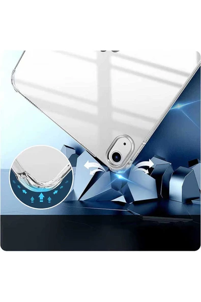 mastersonic iPad 11.Nesil 2025 Kılıf MTSC Tablet Nitro Anti Shock Silikon Kapak - Renksiz - Resim 6