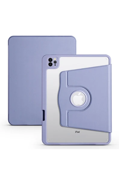 mastersonic iPad Air 11 2025 M3 Kılıf MTSC Termik Kalem Bölmeli Dönebilen Standlı Kılıf - Lavendery Gray ürün görseli 1