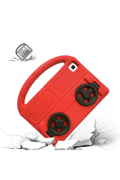 mastersonic Lenovo M10 Plus TB-X606F Uyumlu MTSC Wheel Car Tekerlek Standlı Tablet Eva Silikon Kılıf-Mor - Resim 7