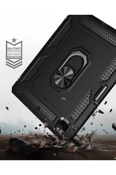 mastersonic iPad Pro 12.9 2020 (4.Nesil) - Uyumlu Uyumlu MTSC Tablet Vega Kapak-Kırmızı - Resim 5