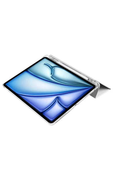 mastersonic iPad Air 13 2025 M3 MTSC Smart Cover Kalem Bölmeli Standlı 1-1 Kılıf - Mavi - Resim 5