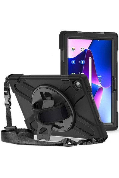 mastersonic Lenovo Tab M10 HD (2.Nesil) 2022 MTSC Defender Tablet Silikon - Siyah - Resim 2