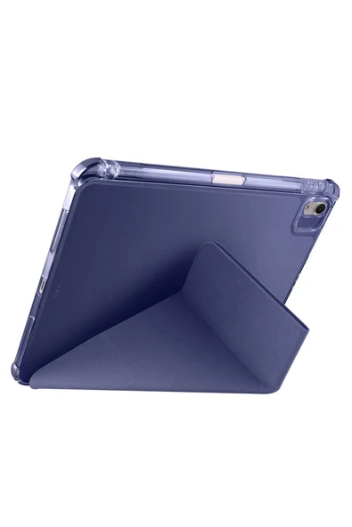 mastersonic iPad Air 11 2025 M3 Kılıf MTSC Tri Folding Kalem Bölmeli Standlı Kılıf - Rose Gold - Resim 4