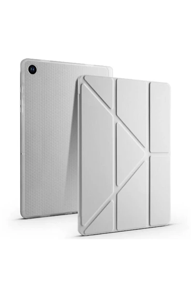 mastersonic Galaxy Tab A9 Plus Kılıf Uyumlu MTSC Tri Folding Kalem Bölmeli Standlı Kılıf-Yeşil - Resim 2