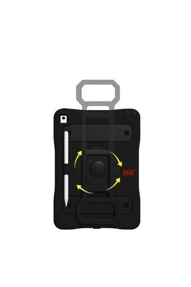 mastersonic iPad 10.2 (8.Nesil) MTSC Yeni Nesil Kalem Bölmeli Defender Tablet Silikon - Siyah - Resim 3