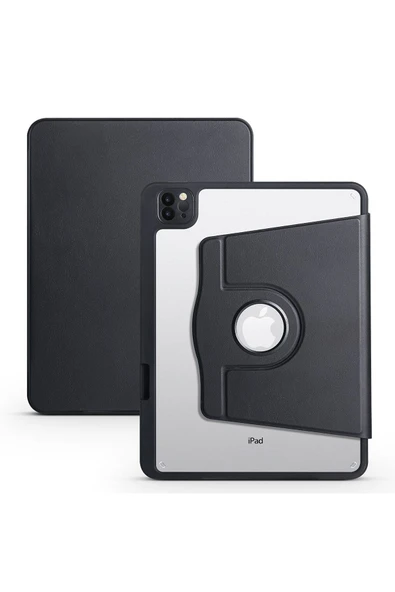 mastersonic iPad Air 11 2025 M3 Kılıf MTSC Termik Kalem Bölmeli Dönebilen Standlı Kılıf - Siyah ürün görseli 1