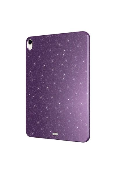 mastersonic iPad 10.9 2022 (10.Nesil) Simli Parlak Görünümlü MTSC Tablet Koton Kılıf - Derin Mor - Resim 6