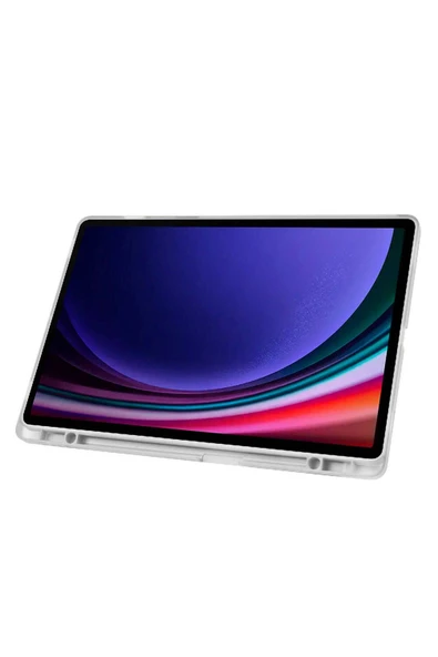 mastersonic Galaxy Tab S9 FE Plus Kılıf Uyumlu MTSC Tri Folding Kalem Bölmeli Standlı Kılıf-Siyah - Resim 6