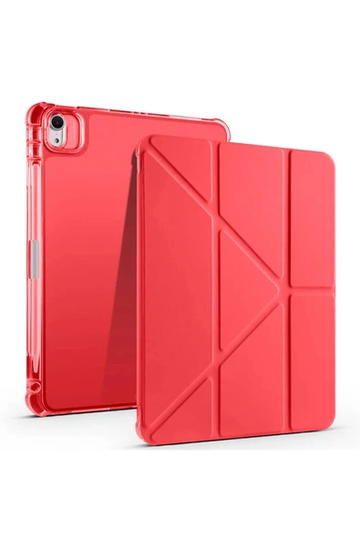 mastersonic iPad Air 11 2025 M3 Kılıf MTSC Tri Folding Kalem Bölmeli Standlı Kılıf - Lacivert - Resim 2