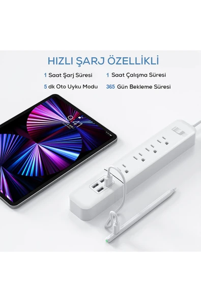 mastersonic TUVA Yeni Seri Pencil 16 Stylus Dokunmatik Tablet Kalemi - Beyaz - Resim 5