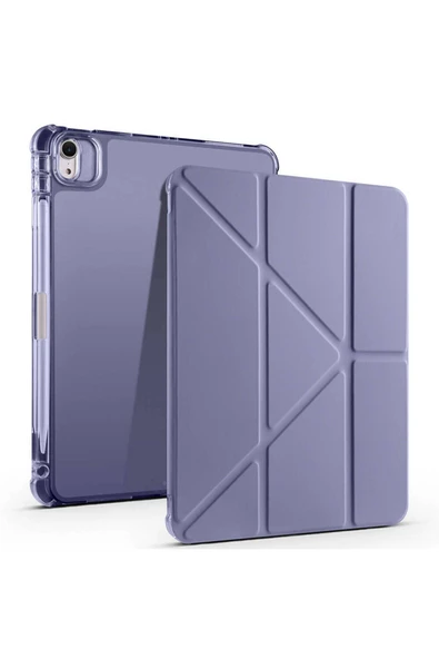 mastersonic iPad Air 11 2025 M3 Kılıf MTSC Tri Folding Kalem Bölmeli Standlı Kılıf - Mor ürün görseli 1