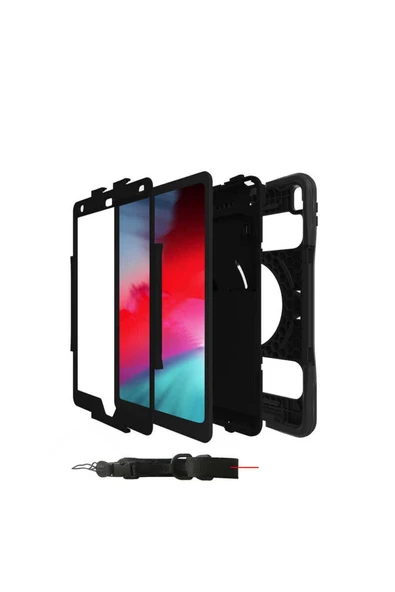 mastersonic iPad 10.2 (8.Nesil) MTSC Yeni Nesil Kalem Bölmeli Defender Tablet Silikon - Siyah - Resim 6