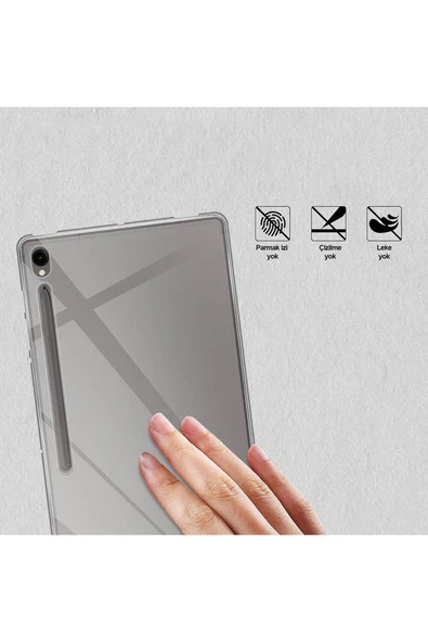 mastersonic Galaxy Tab S9 Kılıf Uyumlu MTSC Tablet Süper Silikon Kapak-Renksiz - Resim 2