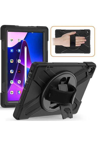 mastersonic Lenovo Tab M10 HD (2.Nesil) 2022 MTSC Defender Tablet Silikon - Siyah - Resim 4