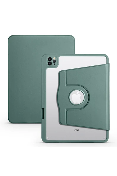 mastersonic iPad Air 11 2025 M3 Kılıf MTSC Termik Kalem Bölmeli Dönebilen Standlı Kılıf - Lacivert - Resim 2