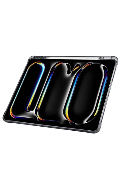 mastersonic iPad Air 13 2025 M3 Kılıf MTSC Tri Folding Kalem Bölmeli Standlı Kılıf - Mavi - Resim 4