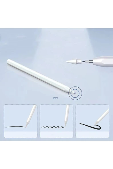 mastersonic MTSC Pencil 09 Palm-Rejection Magnetik Şarj ve Eğim Özellikli Dokunmatik Çizim Kalemi-Beyaz - Resim 5