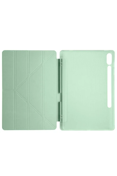 mastersonic Galaxy Tab S9 Plus Kılıf Uyumlu MTSC Tri Folding Kalem Bölmeli Standlı Kılıf-Lacivert - Resim 3