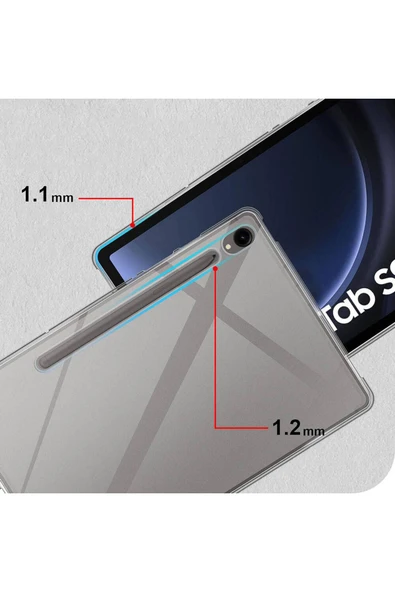 mastersonic Galaxy Tab S9 Kılıf Uyumlu MTSC Tablet Süper Silikon Kapak-Renksiz - Resim 6