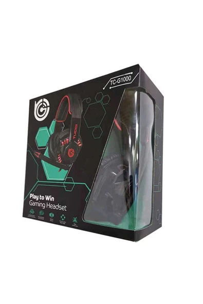 mastersonic MTSC TC-1000 Oyuncu Kulaklığı 3.5mm-Siyah-Kırmızı - Resim 3