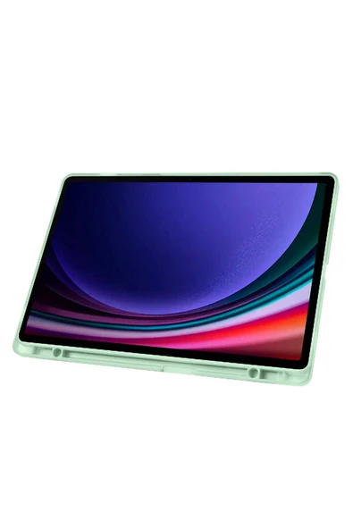 mastersonic Galaxy Tab S9 Plus Kılıf Uyumlu MTSC Tri Folding Kalem Bölmeli Standlı Kılıf-Lacivert - Resim 4