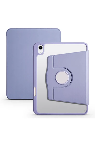 mastersonic iPad 11.Nesil 2025 Kılıf MTSC Termik Kalem Bölmeli Dönebilen Standlı Kılıf - Lavendery Gray ürün görseli 1