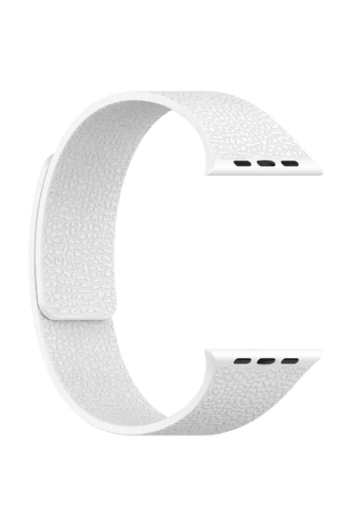 mastersonic Watch 10 42mm MTSC KRD-136 Kabartma Desenli Silikon Kordon - Beyaz - Resim 5