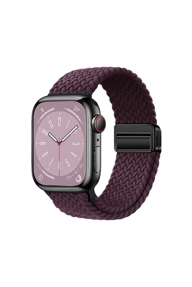 mastersonic Watch 10 42mm MTSC KRD-134 Örgü Tasarımlı Hasır Kordon Strap Kayış - Koyu Mor ürün görseli 1