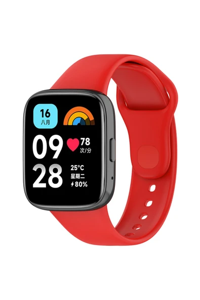 mastersonic Xiaomi Redmi Watch 3 Active Uyumlu Klasik MTSC Kordon-Kırmızı
