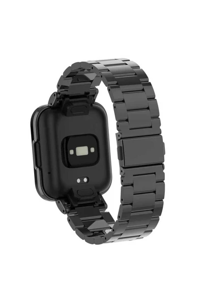 mastersonic Xiaomi Redmi Watch (Mi Watch Lite) Uyumlu KRD-60 Metal MTSC Kordon-Siyah - Resim 4