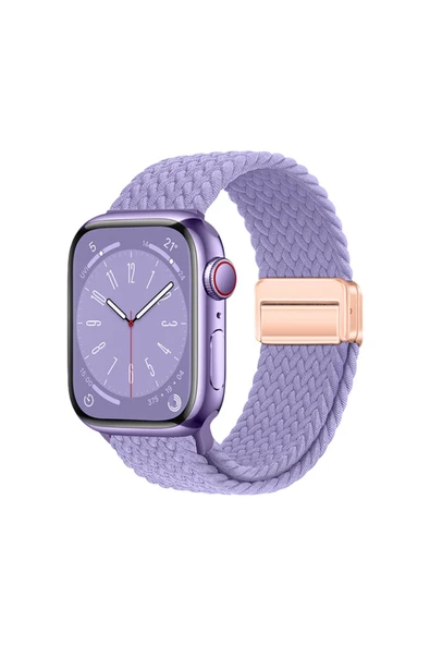 mastersonic Watch 10 42mm MTSC KRD-134 Örgü Tasarımlı Hasır Kordon Strap Kayış - Koyu Mor - Resim 2