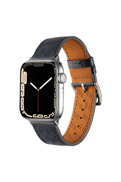 mastersonic Watch 42mm Uyumlu KRD-76 PU Deri Kordon Strap Kayış MTSC- Lacivert ürün görseli 1