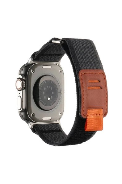 mastersonic Apple Watch Ultra 49mm Hasır Kordon MTSC KRD-106 Strap Kayış-Siyah-Gri ürün görseli 1