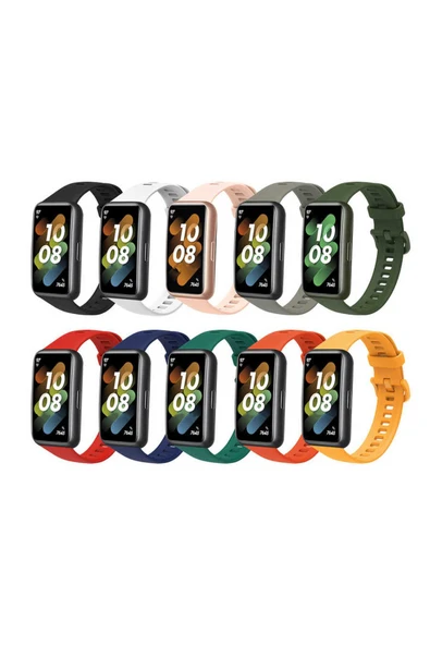 mastersonic Huawei Band 7 KRD-71 Uyumlu MTSC Kordon-Kırmızı - Resim 5