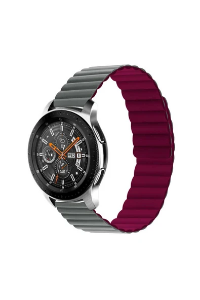 mastersonic Huawei GT2 42mm Uyumlu KRD-52 MTSC Kordon-Gri-Kırmızı ürün görseli 1