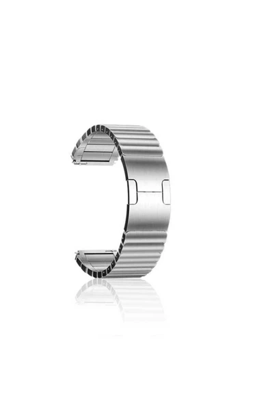 mastersonic Xiaomi Amazfit Pace Uyumlu KRD-35 22mm Metal MTSC Kordon-Gümüş - Resim 2