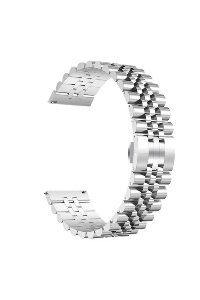 mastersonic Huawei GT2 46mm Uyumlu KRD-36 22mm Metal MTSC Kordon-Gümüş ürün görseli 1