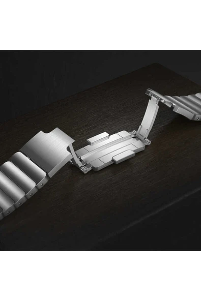 mastersonic Xiaomi Amazfit Pace Uyumlu KRD-35 22mm Metal MTSC Kordon-Gümüş - Resim 3