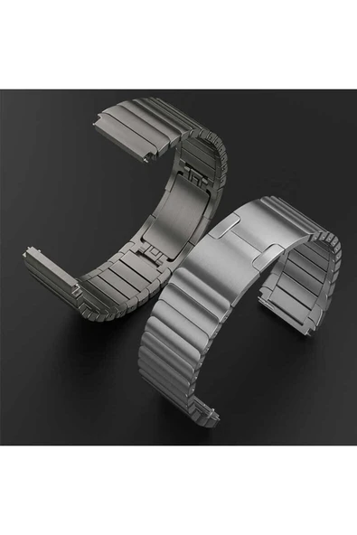 mastersonic Xiaomi Amazfit Pace Uyumlu KRD-35 22mm Metal MTSC Kordon-Siyah - Resim 6