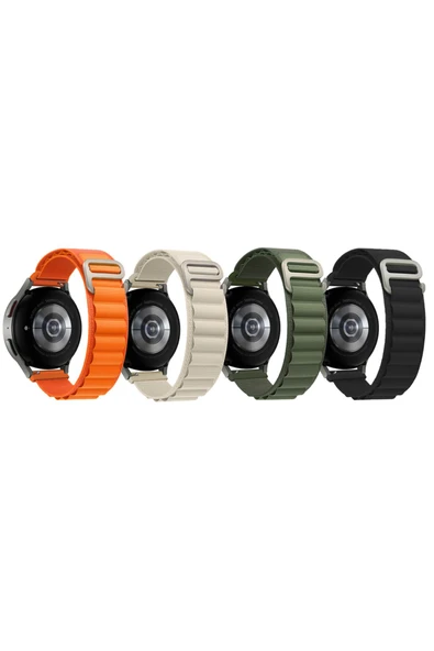 mastersonic Gear S3 (22mm) Uyumlu KRD-74 22mm Hasır MTSC Kordon-Turuncu - Resim 6