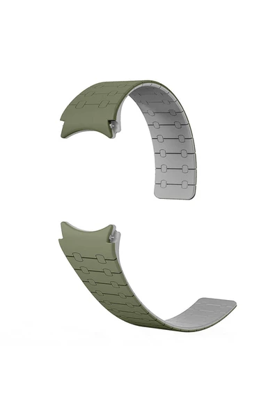 mastersonic Galaxy Watch 6 44mm MTSC KRD-111 20mm Çizgili Desenli Silikon Kordon-Kahverengi - Resim 5