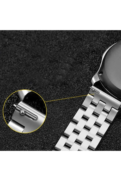 mastersonic Gear S3 (22mm) Uyumlu KRD-20 Metal MTSC Kordon-Siyah - Resim 7