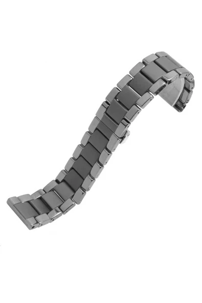 mastersonic Galaxy Watch 42mm (20mm) Mat Seramik Metal MTSC Kordon-Parlak Siyah - Resim 3