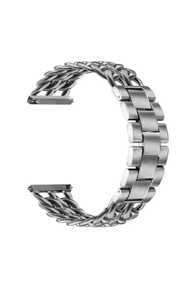 mastersonic Gear S3 (22mm) Uyumlu KRD-17 Metal MTSC Kordon-Siyah - Resim 6